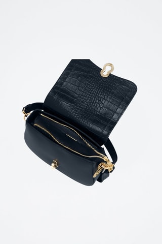 Sac bandoulière en cuir Barbavara - Bleu marine