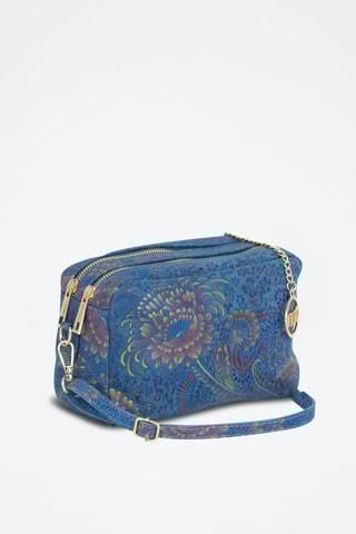 Sac bandoulière en cuir Zamagna - Bleu