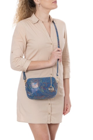 Sac bandoulière en cuir Zamagna - Bleu