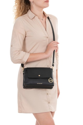 Sac bandoulière en cuir Fonzaso - Noir