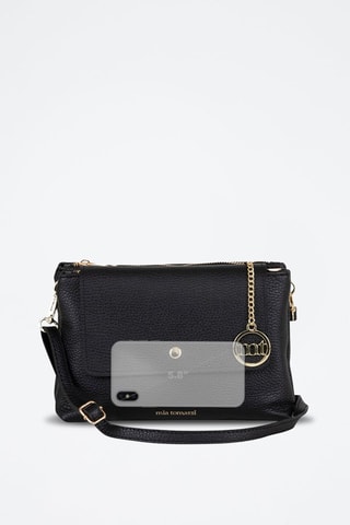 Sac bandoulière en cuir Fonzaso - Noir