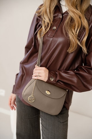 Sac bandoulière en cuir Evaristo - Taupe