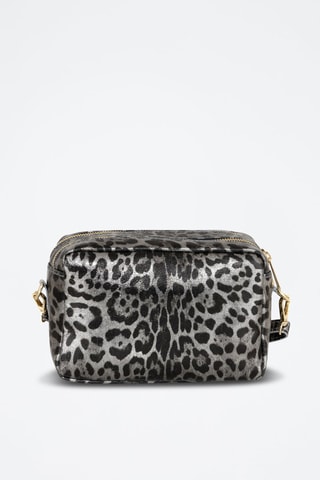 Sac bandoulière en cuir Caltanissetta - Noir et gris