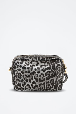 Sac bandoulière en cuir Caltanissetta - Argenté et noir