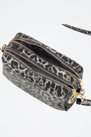 Sac bandoulière en cuir Caltanissetta - Argenté et noir