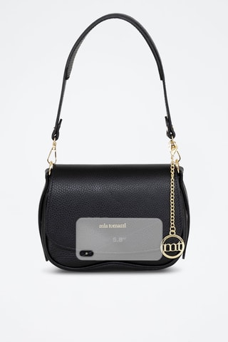 Sac bandoulière en cuir Bambaia - Noir