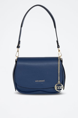Sac bandoulière en cuir Bambaia - Bleu marine