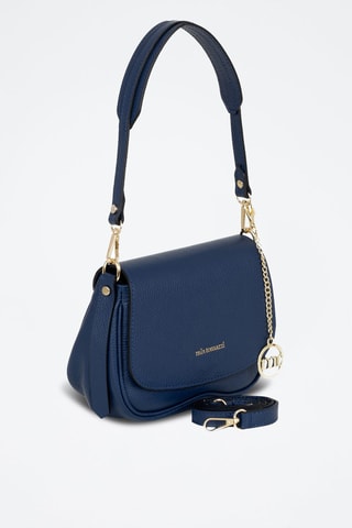 Sac bandoulière en cuir Bambaia - Bleu marine