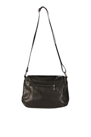 Sac bandoulière en cuir Bausan - Noir et argenté