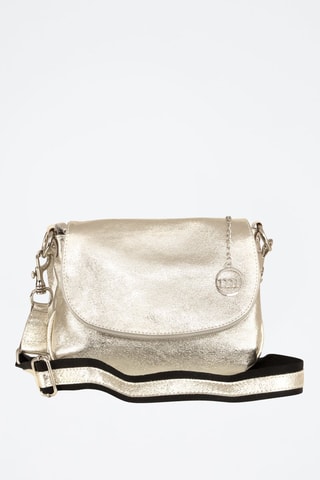 Sac bandoulière en cuir Pontida - Noir et argenté