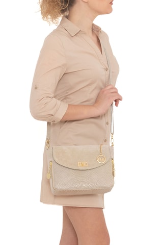 Sac bandoulière en cuir Dergano - Beige
