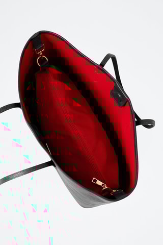 Cabas en cuir Bassini - Noir