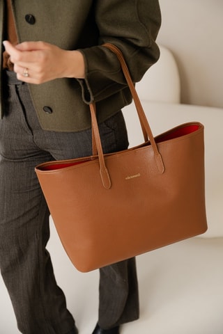 Cabas en cuir Bassini - Marron