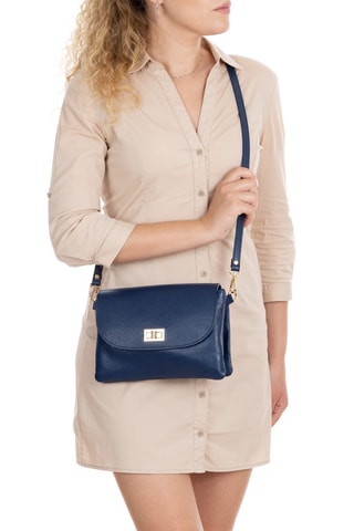 Sac bandoulière en cuir Masaniello - Bleu