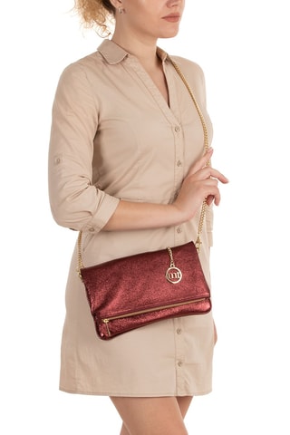 Sac bandoulière en cuir Auronzo Bordeaux