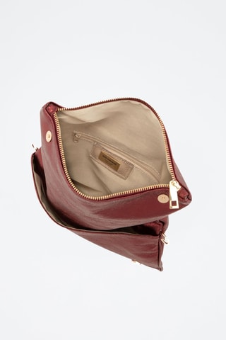 Sac bandoulière en cuir Auronzo Bordeaux