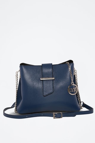 Sac bandoulière en cuir Frascati Bleu marine