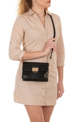 Sac bandoulière en cuir Velletri - Noir