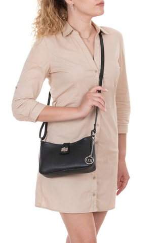 Sac bandoulière en cuir Cuneo - Noir