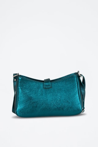 Sac bandoulière en cuir Marengo - Bleu lamé