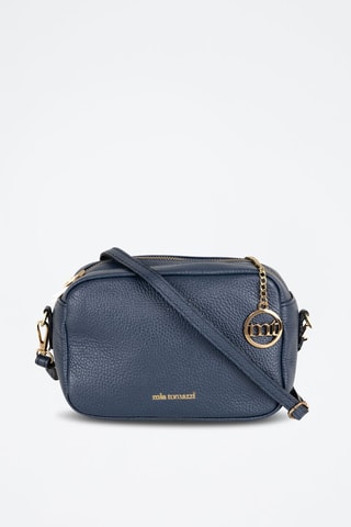 Sac bandoulière en cuir Astolfo - Bleu marine