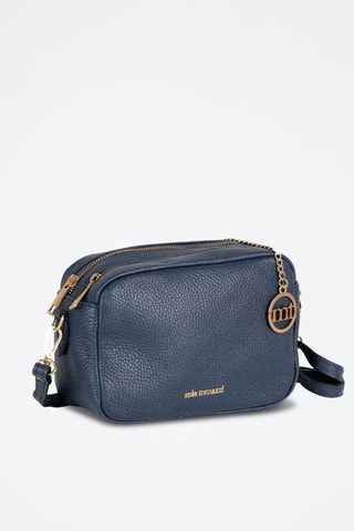 Sac bandoulière en cuir Astolfo - Bleu marine