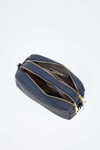Sac bandoulière en cuir Astolfo - Bleu marine