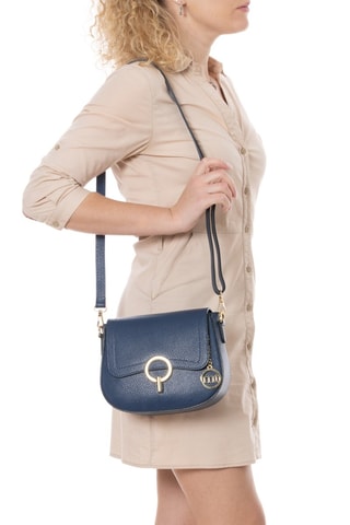 Sac bandoulière en cuir Carracci - Bleu