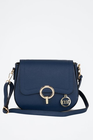 Sac bandoulière en cuir Carracci - Bleu marine