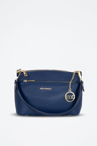 Sac bandoulière en cuir Bardolino - Bleu marine