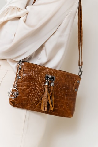 Sac bandoulière en cuir Abano - Marron