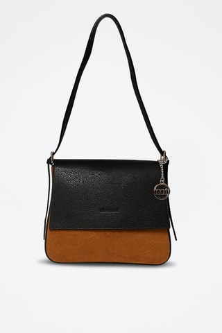 Sac bandoulière en cuir Viminale - Marron et noir