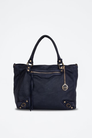 Sac cabas en cuir Comasina - Bleu marine