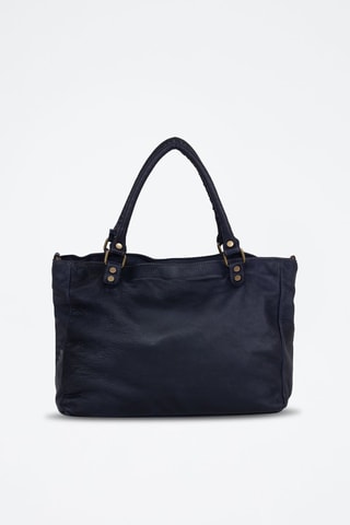 Sac cabas en cuir Comasina - Bleu marine