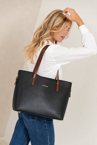 Sac porté épaule en cuir Lussino - Noir