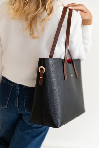 Sac porté épaule en cuir Lussino - Noir