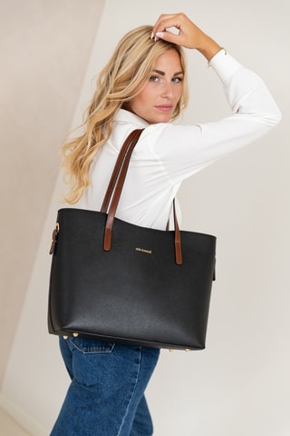 Sac porté épaule en cuir Lussino - Noir