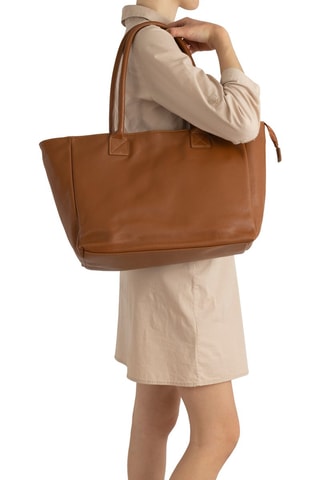 Cabas en cuir Zuara Cognac