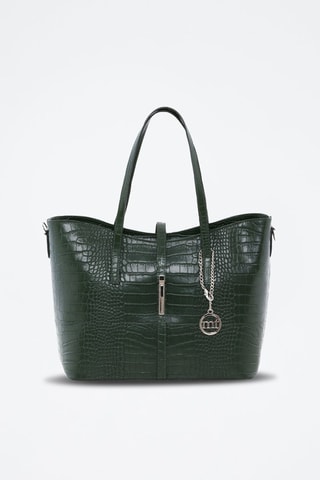 Cabas en cuir Valbrona Vert