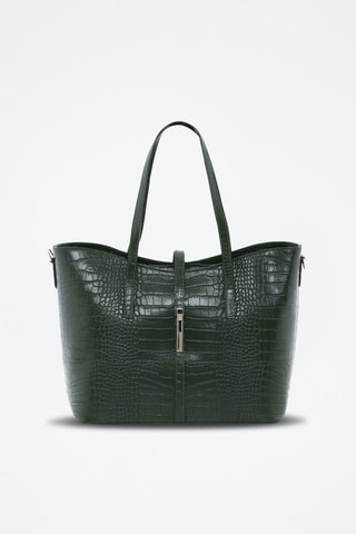 Cabas en cuir Valbrona Vert