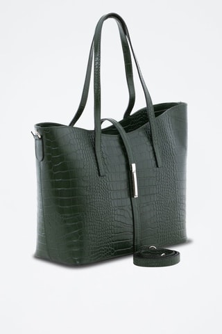 Cabas en cuir Valbrona Vert