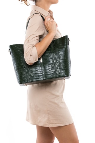 Cabas en cuir Valbrona Vert