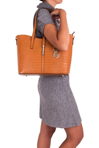 Cabas en cuir Valbrona - Camel 