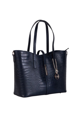 Cabas en cuir Valbrona Bleu marine