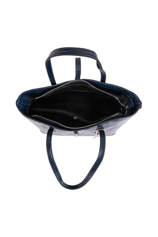 Cabas en cuir Valbrona Bleu marine