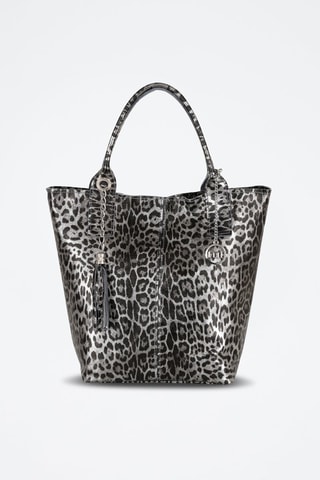 Cabas en cuir Barozzi - Argenté et noir