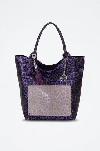 Cabas en cuir Barozzi - Violet