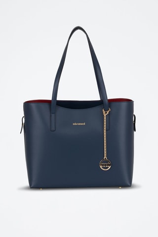 Cabas en cuir Gracchi - Bleu marine