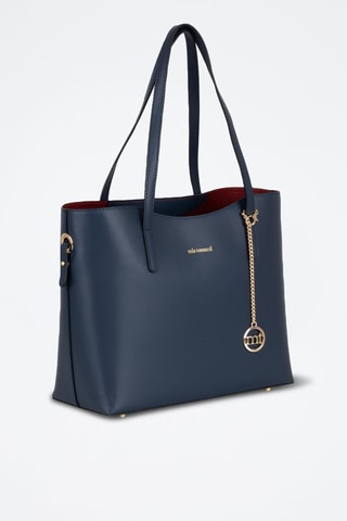 Cabas en cuir Gracchi - Bleu marine