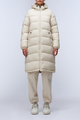 Doudoune longue Box Logo - Beige